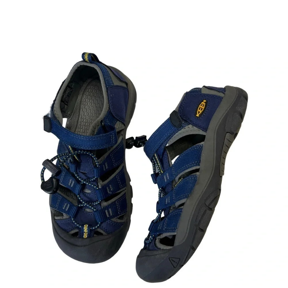 Keen Newport H2 Hiking Shoes Sandals 1009962 Blue Depths Gargoyle Big Kids Sz 3